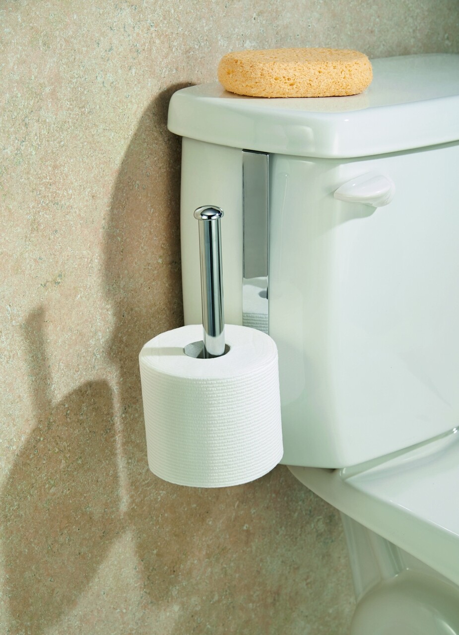 Suport pentru depozitat hartie igienica Classico, iDesign, 5.5x13.5x28 cm, otel - imagine 6